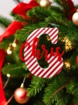 Candy+Cane+Printed+Letter+Bauble